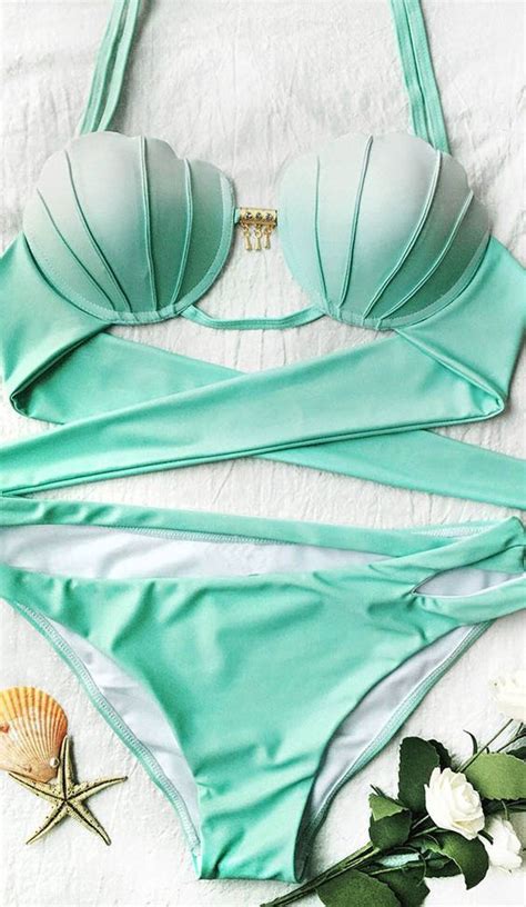 Underwire Mermaid Shell Bikini Moda Biquíni Roupa De Banho Biquini