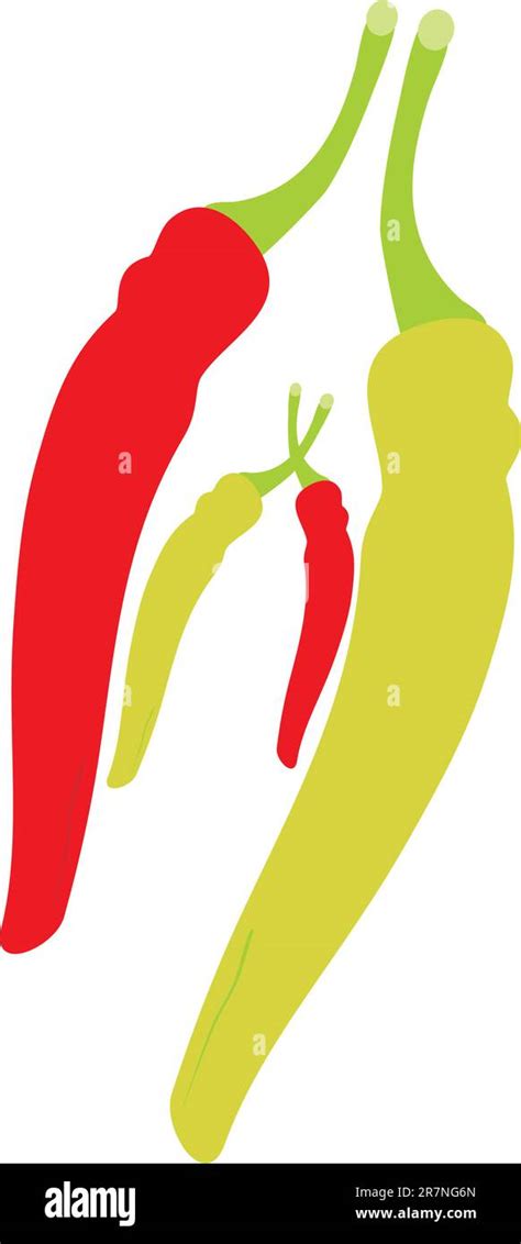 Hot Pepper Red Pepper Green Pepper Tasty Seasoning Stock Vector