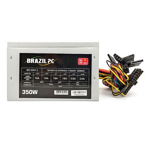 FONTE DE ALIMENTAÇÃO BRAZILPC 350W REAL ATX 24 PINOS BPC 325V1 2