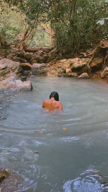Hot Desi Enjoying In River In Grey And Black Bikini Mp4 Snapshot 00 02