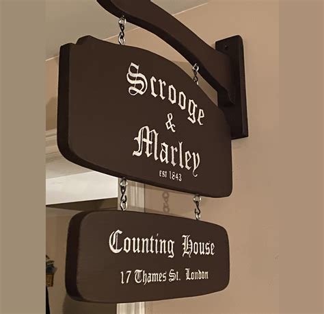 Scrooge & Marley Sign A Christmas Carol Double Sided Wood Bracket - Etsy