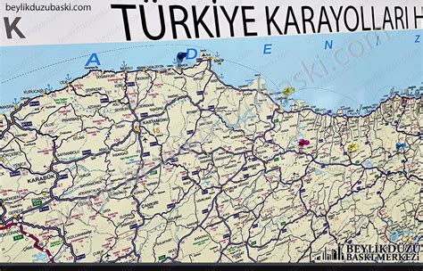 Duvar haritası üretimi Karayolları güncel harita türkiye harita baskı