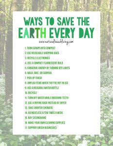 Easy Ways To Save The Earth Every Day Natural Beach Living