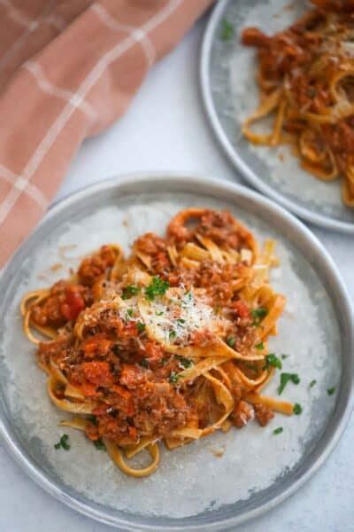 Fettuccine Bolognese Creamy And Saucy Cooked By Julie