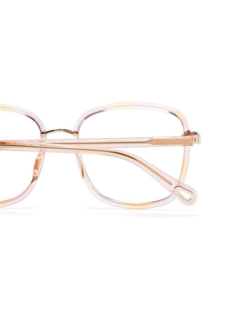 Chloé Eyewear Square Frame Glasses Gold Farfetch