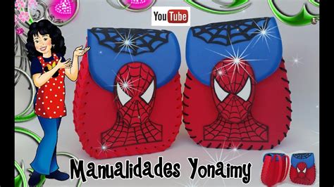 Dulceros De Spiderman En Forma De Mochilita Hecho Con Foamy O Goma Eva