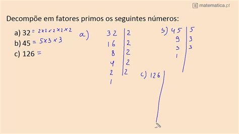 Decompor Em Fatores Primos Os Seguintes N Meros