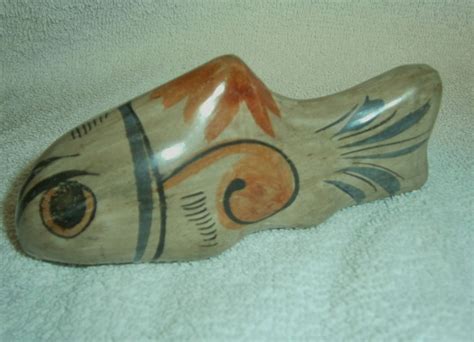 Vintage Mexican Tonal Pottery Burnished Handpainted Pottery Fish