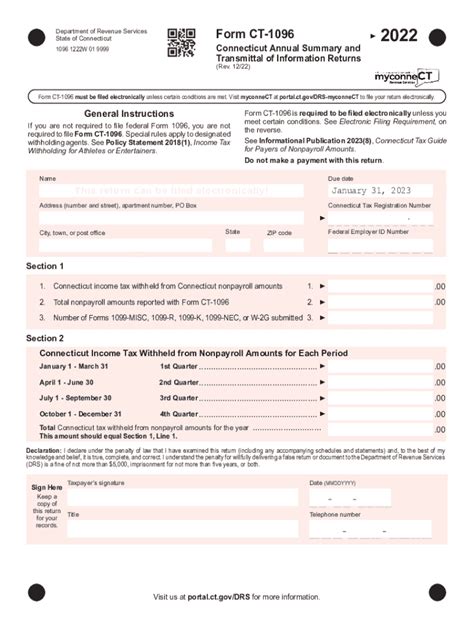 2022 2024 Form Ct Drs Ct 1096 Fill Online Printable Fillable Blank Pdffiller