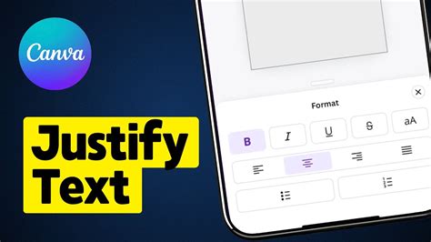 How To Justify Text On Canva Mobile Youtube