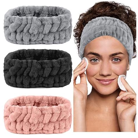 Lapohi 3 Pack Microfiber Towel Headbands For Washing Face