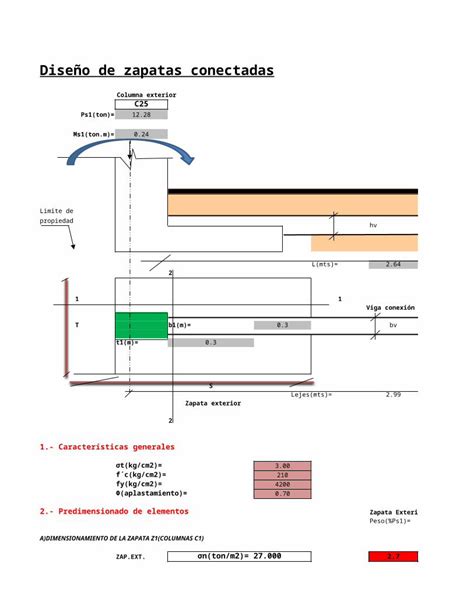 Xlsx Excel De Dise O De Zapatas Combinada Dokumen Tips