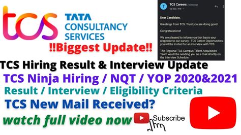 Tcs Hiring Result Update Tcs Ninja Hiring Tcs Interview Tcs