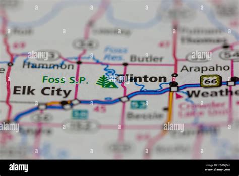 Clinton Oklahoma USA shown on a Geography map or road map Stock Photo ...