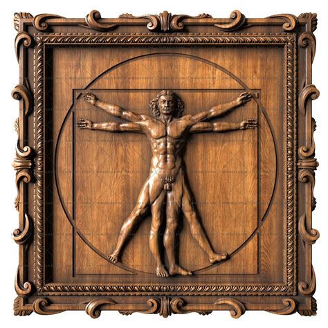 Vitruvian Man Leonardo Davinci Brlf Stl D Models Stl