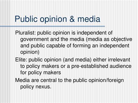 Ppt The Role Of Media And Public Opinion In Foreign Policy Powerpoint