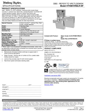 Fillable Online OBS REFER TO NR SPECIFICATIONS Model VRCTLDDWS3K Fax