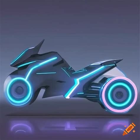 Tron Light Cycle Encom 786 Nighttime Synthwave Blue