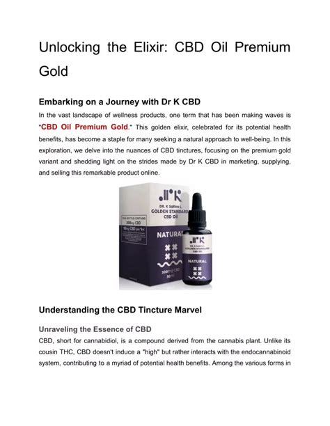 Ppt Unlocking The Elixir Cbd Oil Premium Gold Powerpoint Presentation Id12572930