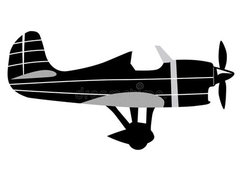 Silhouette of Vintage Airplane Stock Illustration - Illustration of ...