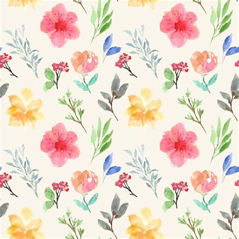 Premium Vector Floral Watercolor Seamless Pattern