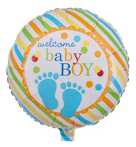 Folienballon Babyfüße Blau Welcome Baby Boy 43cm ohne Ballongas 02