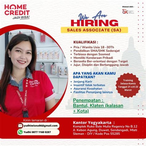 Lowongan Kerja Sales Associate Di Pt Home Credit Indonesia Lokerjogja Id