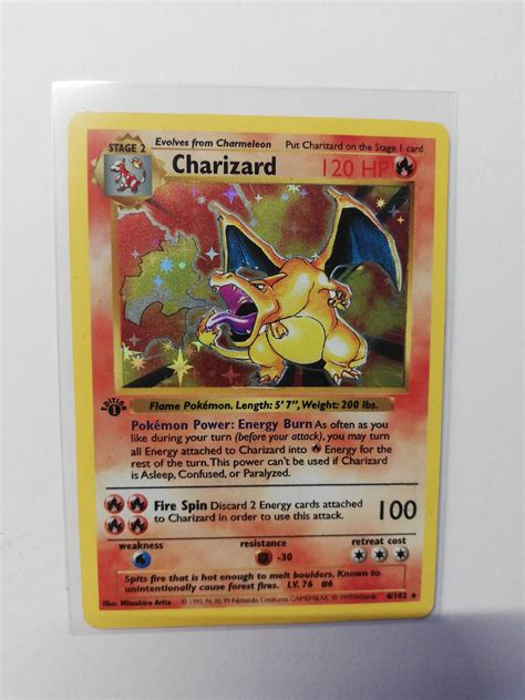 Holo Charizard First Edition Of Base Set Proxy With Etsy