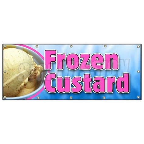 Signmission Frozen Custard Banner Sign Ice Cream Cones Sundae Banana