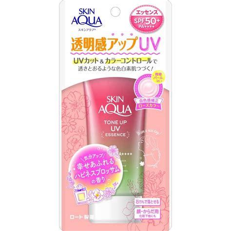 Rohto Skin Aqua Tone Up Uv Essence Happiness Aura Spf50 Pa 80g