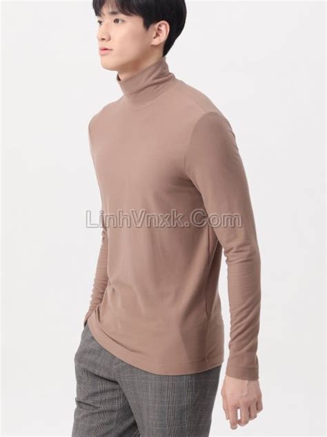 Áo thun cổ lọ nam Mind Bridge màu nude Linh VNXK