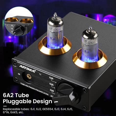 AIYIMA HiFi Vacuum 6A2 Tube MM Phono Turntable Preamplifier HiFi