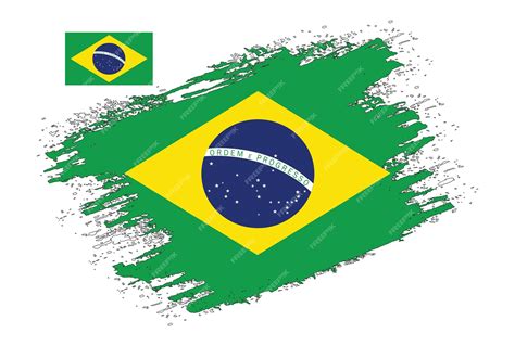 Vetor de bandeira do Brasil com desenho de pincel | Vetor Premium