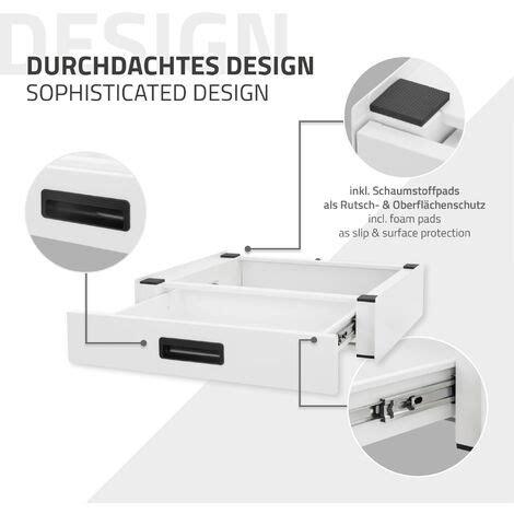 Ml Design Socle Pour Machine Laver Avec Tiroir Coulissant Acier