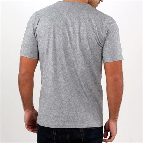 Mens Grey T Shirt Melange Grey Cotton T Shirts Retro Red