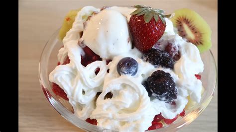 Fruit Salad With Icecream Youtube