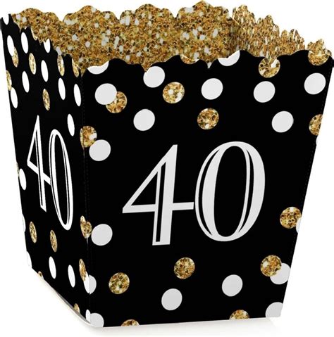 Big Dot Of Happiness Adult 40th Birthday Gold Party Mini Favor Boxes Birthday Party Treat