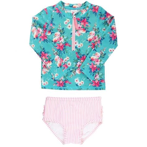 Ruffle Butts Long Sleeve Zipper Rash Guard Bikini Girls Backcountry