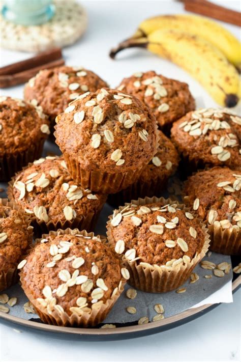 Healthy Banana Oatmeal Muffins No Added Sugar The Conscious Plant Kitchen