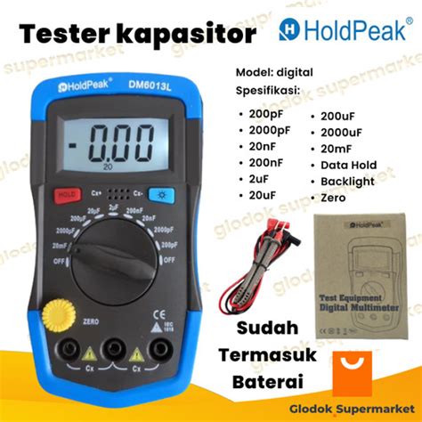 Jual Alat Ukur Kapasitor Holdpeak DM6013L Capasitor Tester Elco