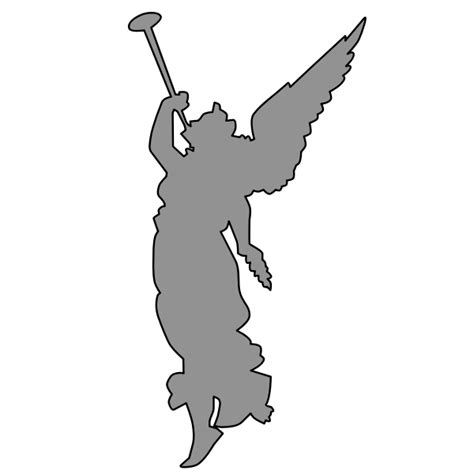 Angel playing trumpet silhouette vector drawing | Free SVG