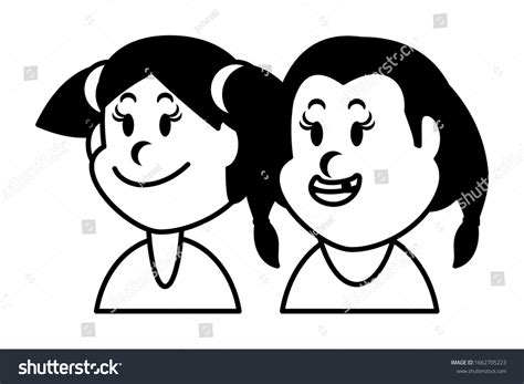 Cute Girls Smiling On White Background Stock Vector (Royalty Free ...