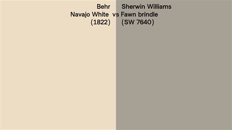 Behr Navajo White 1822 Vs Sherwin Williams Fawn Brindle Sw 7640 Side By Side Comparison