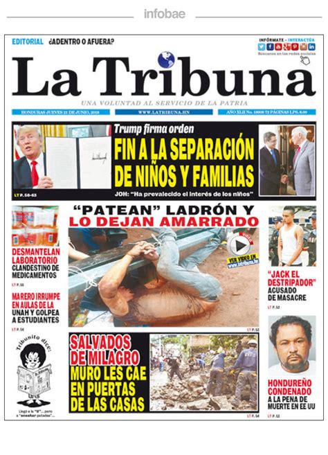 La Tribuna Honduras 21 De Junio De 2018 Infobae