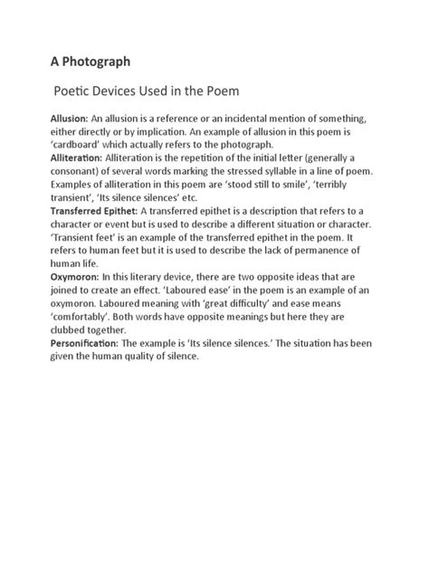 A Photograph Poetic Devices | PDF