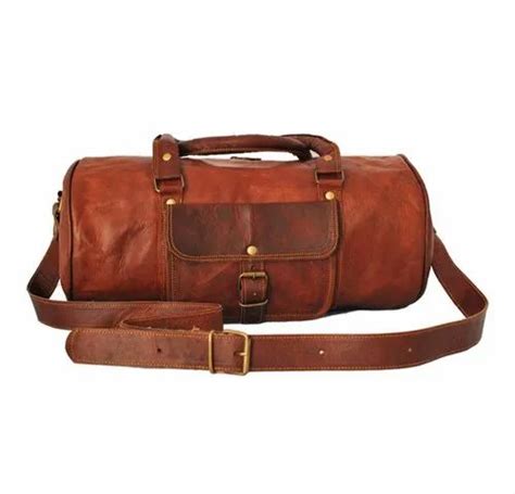 Brown Plain Handmade Genuine Leather Duffle Bag For Gym At Rs 1825 In