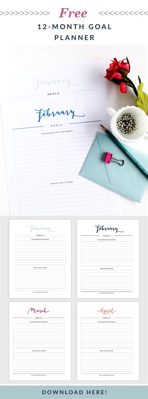 Free Non Dated 12 Month Goal Planner Printable To Help You Plan For