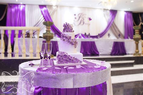 A Crystallized Royal Purple and Silver Wedding Reception Decoration ...