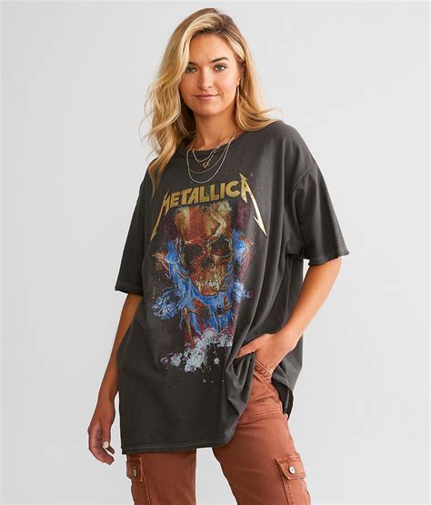 Merch Traffic Metallica Oversized Band T Shirt Womens T Shirts In