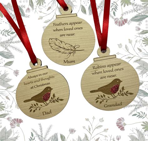 Personalised Christmas Tree Bauble Decorations Robins Etsy Uk